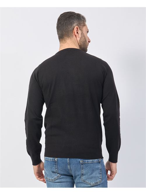 Yes Zee Black Crewneck Wool Blend Sweater YES ZEE | M840-ZS000801